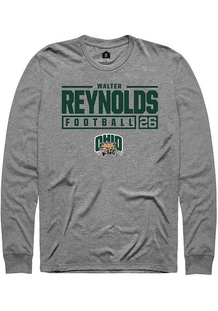 Walter Reynolds  Ohio Bobcats Graphite Rally NIL Stacked Box Long Sleeve T Shirt