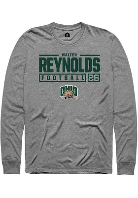 Walter Reynolds  Ohio Bobcats Graphite Rally NIL Stacked Box Long Sleeve T Shirt