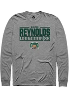 Walter Reynolds  Ohio Bobcats Graphite Rally NIL Stacked Box Long Sleeve T Shirt