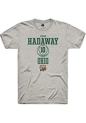 Aidan Hadaway  Ohio Bobcats Ash Rally NIL Sport Icon Short Sleeve T Shirt