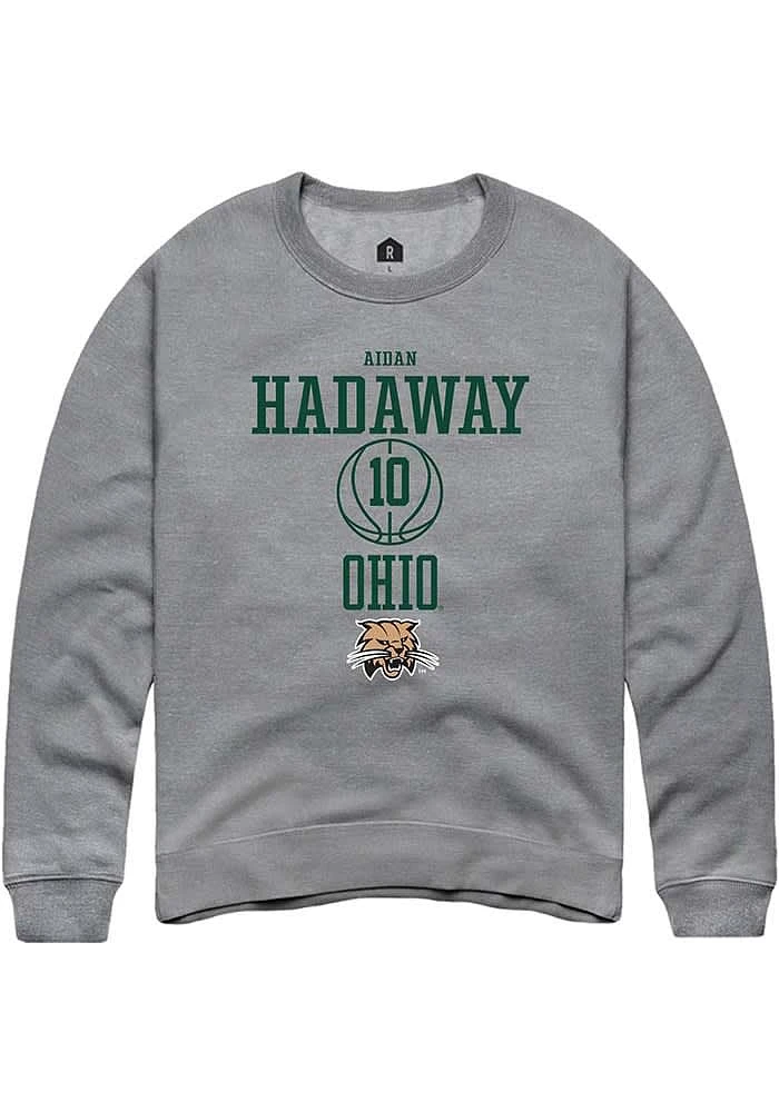 Aidan Hadaway  Rally Ohio Bobcats Mens Graphite NIL Sport Icon Long Sleeve Crew Sweatshirt