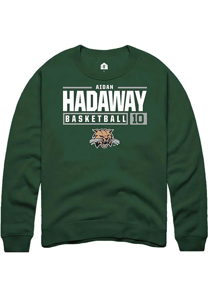 Aidan Hadaway Rally Ohio Bobcats Mens NIL Stacked Box Long Sleeve Crew Sweatshirt