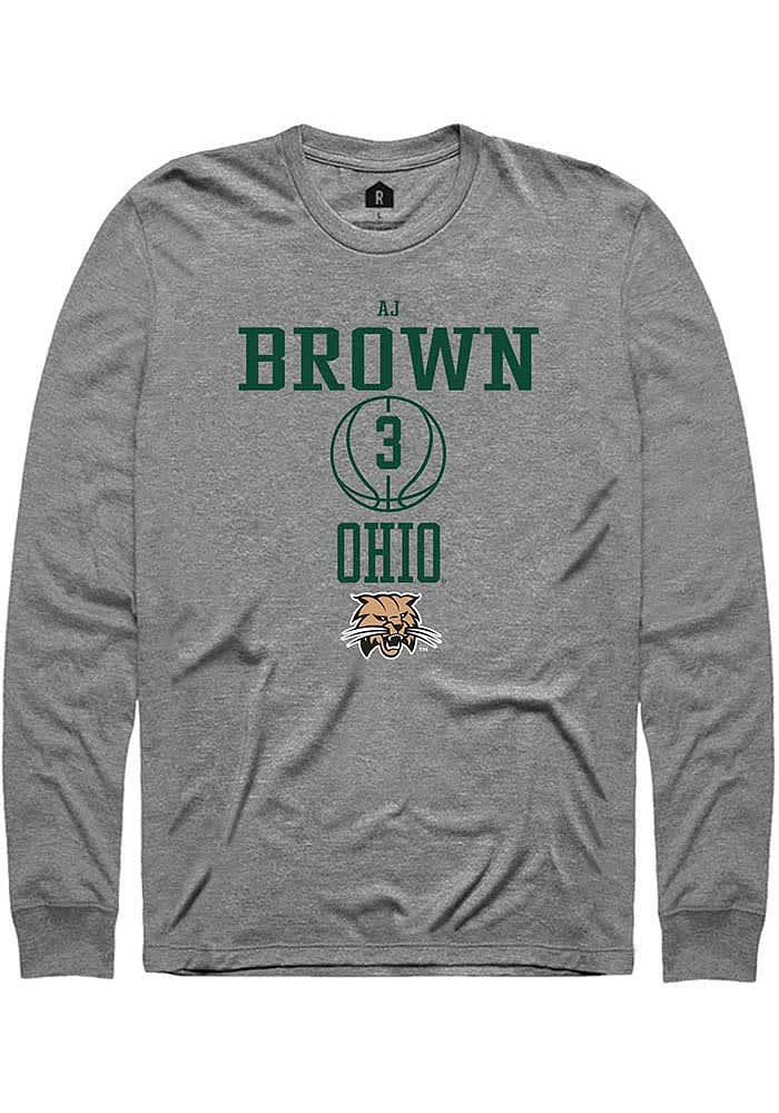 AJ Brown  Ohio Bobcats Graphite Rally NIL Sport Icon Long Sleeve T Shirt