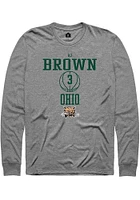 AJ Brown  Ohio Bobcats Graphite Rally NIL Sport Icon Long Sleeve T Shirt