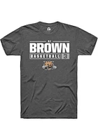 AJ Brown  Ohio Bobcats Dark Grey Rally NIL Stacked Box Short Sleeve T Shirt