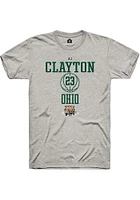 AJ Clayton  Ohio Bobcats Ash Rally NIL Sport Icon Short Sleeve T Shirt