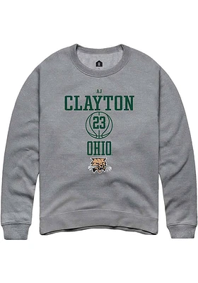 AJ Clayton  Rally Ohio Bobcats Mens Graphite NIL Sport Icon Long Sleeve Crew Sweatshirt