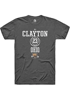 AJ Clayton  Ohio Bobcats Dark Grey Rally NIL Sport Icon Short Sleeve T Shirt