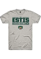 Ben Estis  Ohio Bobcats Ash Rally NIL Stacked Box Short Sleeve T Shirt