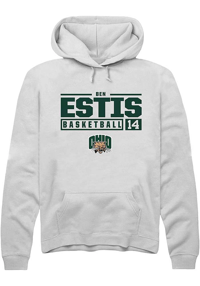 Ben Estis Rally Ohio Bobcats Mens NIL Stacked Box Long Sleeve Hoodie