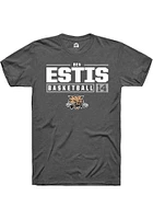 Ben Estis  Ohio Bobcats Dark Grey Rally NIL Stacked Box Short Sleeve T Shirt