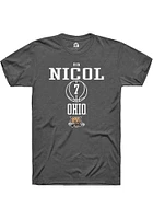 Ben Nicol  Ohio Bobcats Dark Grey Rally NIL Sport Icon Short Sleeve T Shirt