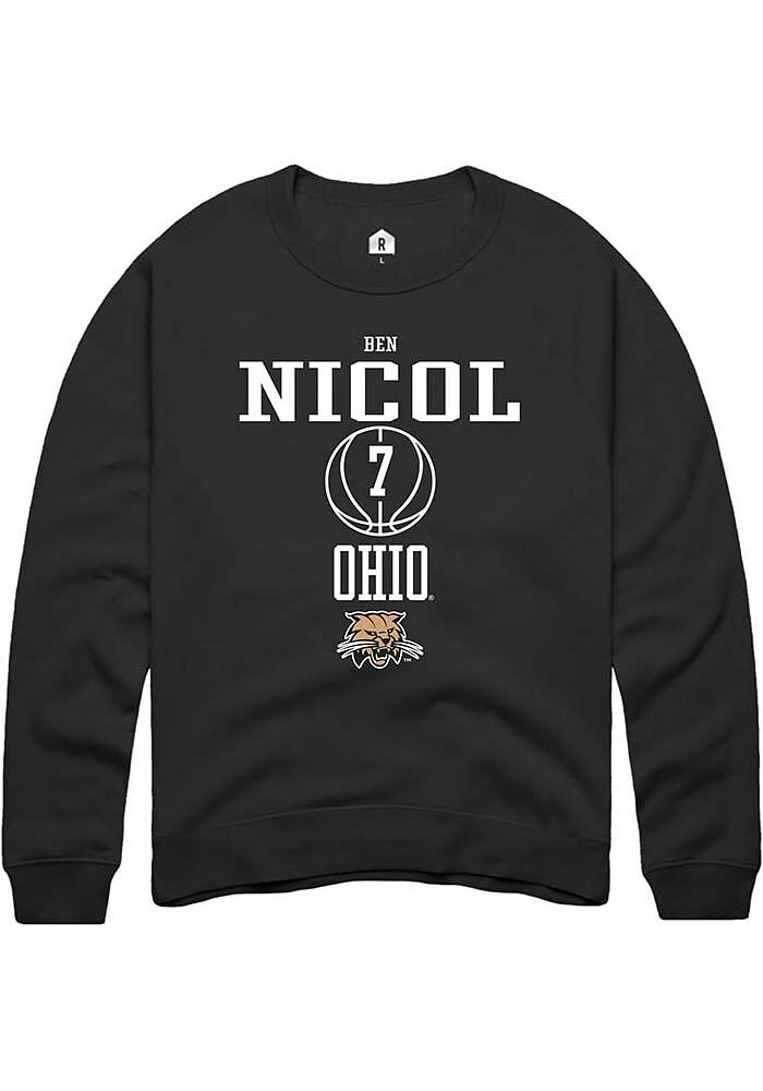 Ben Nicol Rally Ohio Bobcats Mens NIL Sport Icon Long Sleeve Crew Sweatshirt