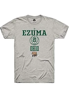 IJ Ezuma  Ohio Bobcats Ash Rally NIL Sport Icon Short Sleeve T Shirt