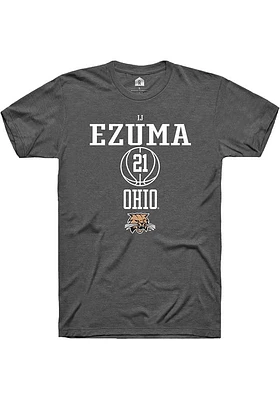 IJ Ezuma  Ohio Bobcats Dark Grey Rally NIL Sport Icon Short Sleeve T Shirt