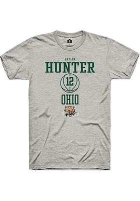 Jaylin Hunter  Ohio Bobcats Ash Rally NIL Sport Icon Short Sleeve T Shirt