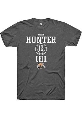 Jaylin Hunter  Ohio Bobcats Dark Grey Rally NIL Sport Icon Short Sleeve T Shirt