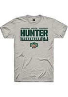 Jaylin Hunter  Ohio Bobcats Ash Rally NIL Stacked Box Short Sleeve T Shirt