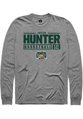 Jaylin Hunter Ohio Bobcats Rally NIL Stacked Box Long Sleeve T Shirt