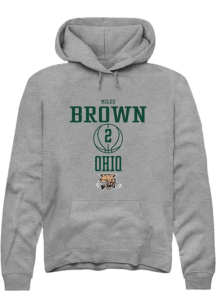 Miles Brown  Rally Ohio Bobcats Mens Graphite NIL Sport Icon Long Sleeve Hoodie