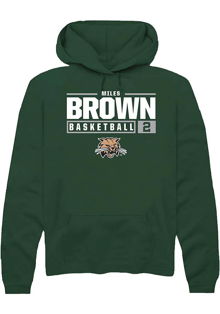 Miles Brown Rally Ohio Bobcats Mens NIL Stacked Box Long Sleeve Hoodie