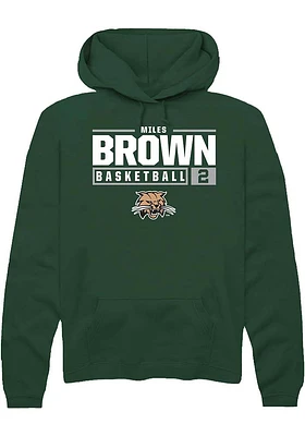 Miles Brown Rally Ohio Bobcats Mens NIL Stacked Box Long Sleeve Hoodie