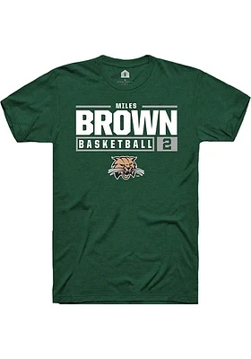 Miles Brown Ohio Bobcats Rally NIL Stacked Box Short Sleeve T Shirt