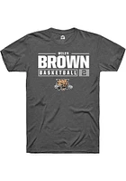 Miles Brown  Ohio Bobcats Dark Grey Rally NIL Stacked Box Short Sleeve T Shirt