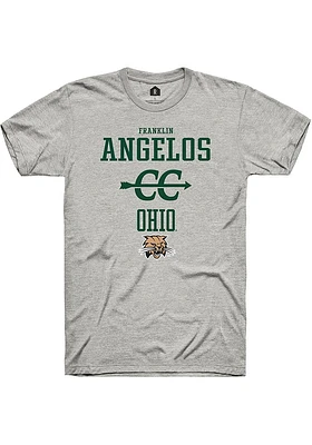 Franklin Angelos  Ohio Bobcats Ash Rally NIL Sport Icon Short Sleeve T Shirt