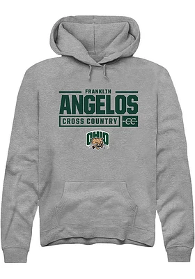 Franklin Angelos  Rally Ohio Bobcats Mens Graphite NIL Stacked Box Long Sleeve Hoodie