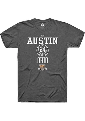 Aja Austin  Ohio Bobcats Dark Grey Rally NIL Sport Icon Short Sleeve T Shirt