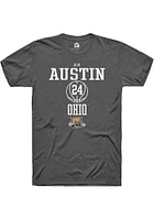 Aja Austin  Ohio Bobcats Dark Grey Rally NIL Sport Icon Short Sleeve T Shirt