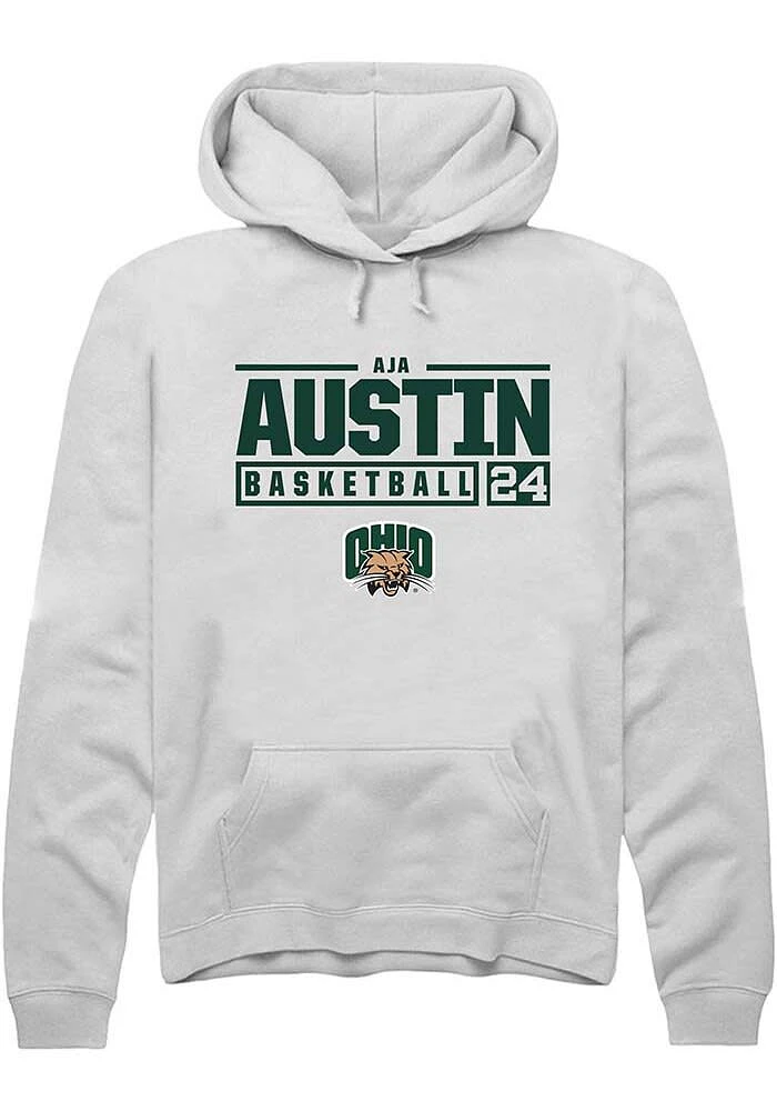 Aja Austin Rally Ohio Bobcats Mens NIL Stacked Box Long Sleeve Hoodie