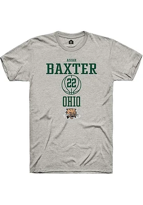 Asiah Baxter  Ohio Bobcats Ash Rally NIL Sport Icon Short Sleeve T Shirt