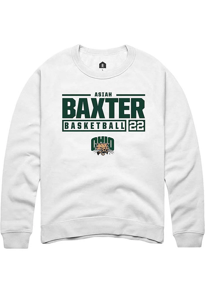 Asiah Baxter Rally Ohio Bobcats Mens NIL Stacked Box Long Sleeve Crew Sweatshirt