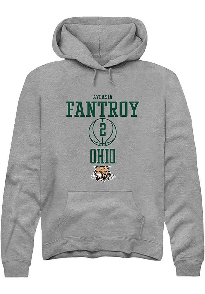 Aylasia Fantroy  Rally Ohio Bobcats Mens Graphite NIL Sport Icon Long Sleeve Hoodie