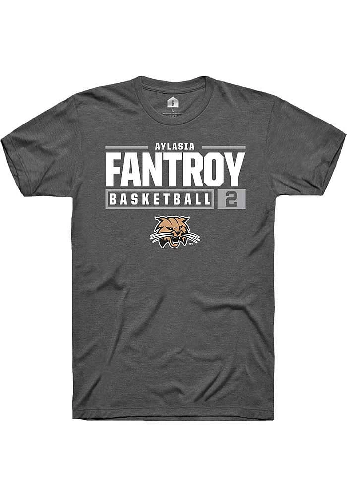 Aylasia Fantroy  Ohio Bobcats Dark Grey Rally NIL Stacked Box Short Sleeve T Shirt