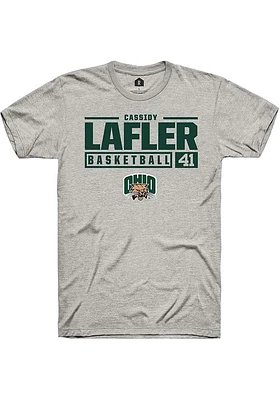 Cassidy Lafler  Ohio Bobcats Ash Rally NIL Stacked Box Short Sleeve T Shirt