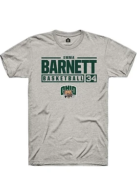 Emma Barnett  Ohio Bobcats Ash Rally NIL Stacked Box Short Sleeve T Shirt