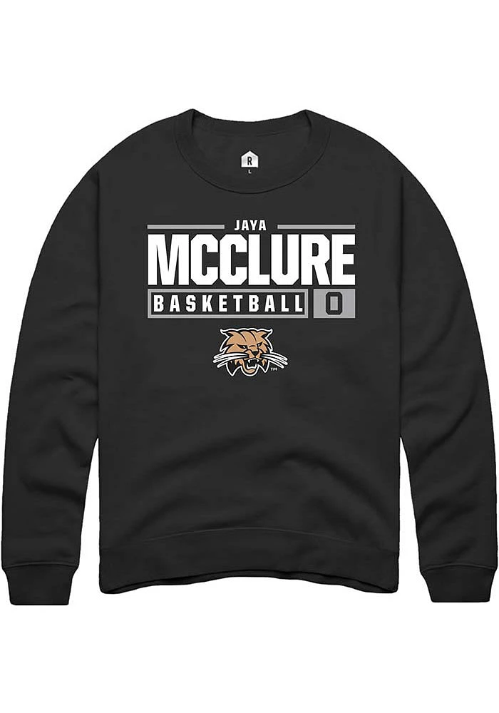 Jaya McClure Rally Ohio Bobcats Mens NIL Stacked Box Long Sleeve Crew Sweatshirt