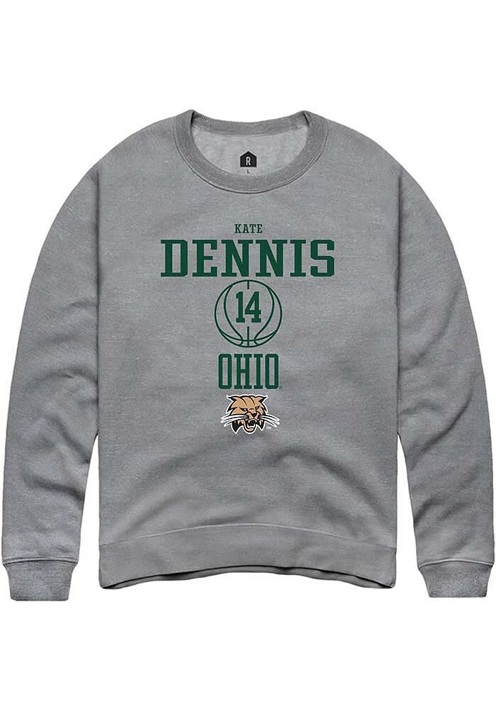 Kate Dennis  Rally Ohio Bobcats Mens Graphite NIL Sport Icon Long Sleeve Crew Sweatshirt