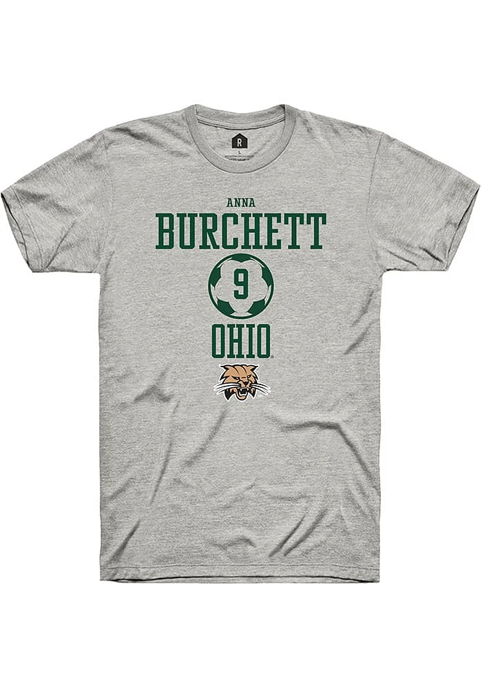 Anna Burchett  Ohio Bobcats Ash Rally NIL Sport Icon Short Sleeve T Shirt