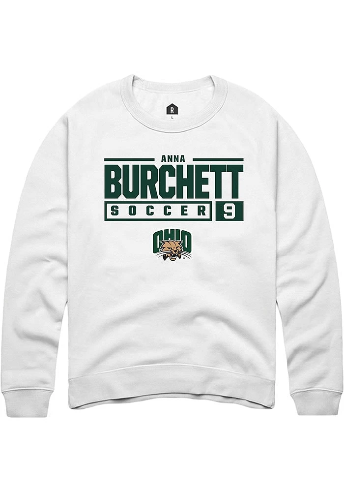 Anna Burchett Rally Ohio Bobcats Mens NIL Stacked Box Long Sleeve Crew Sweatshirt