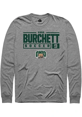 Anna Burchett  Ohio Bobcats Graphite Rally NIL Stacked Box Long Sleeve T Shirt