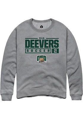 Ella Deevers  Rally Ohio Bobcats Mens Graphite NIL Stacked Box Long Sleeve Crew Sweatshirt