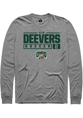 Ella Deevers  Ohio Bobcats Graphite Rally NIL Stacked Box Long Sleeve T Shirt