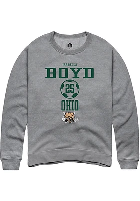 Isabella Boyd  Rally Ohio Bobcats Mens Graphite NIL Sport Icon Long Sleeve Crew Sweatshirt