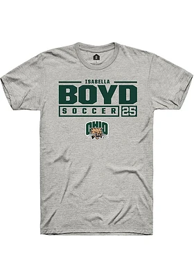 Isabella Boyd  Ohio Bobcats Ash Rally NIL Stacked Box Short Sleeve T Shirt