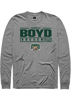 Isabella Boyd  Ohio Bobcats Graphite Rally NIL Stacked Box Long Sleeve T Shirt