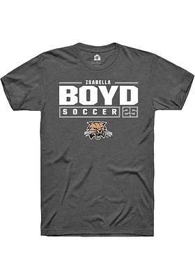 Isabella Boyd  Ohio Bobcats Dark Grey Rally NIL Stacked Box Short Sleeve T Shirt